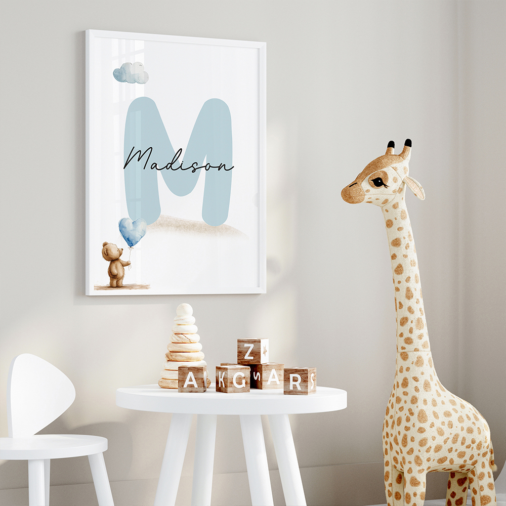 3pcs Personalized Name Blue Be - Baby Nursery Prints avis et prix