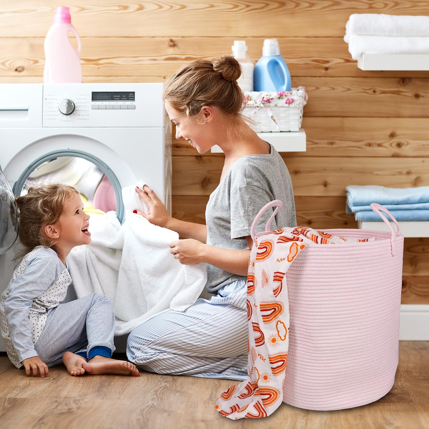 Cotton Rope Laundry Basket Ham - Baby Nursery Light avis et prix