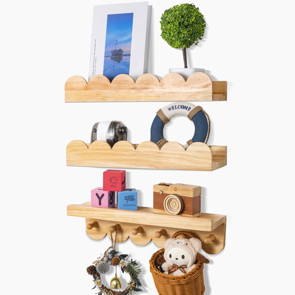 Nursery Book Shelves 3PCS Wood - Baby Nursery Floating Shelves avis et prix