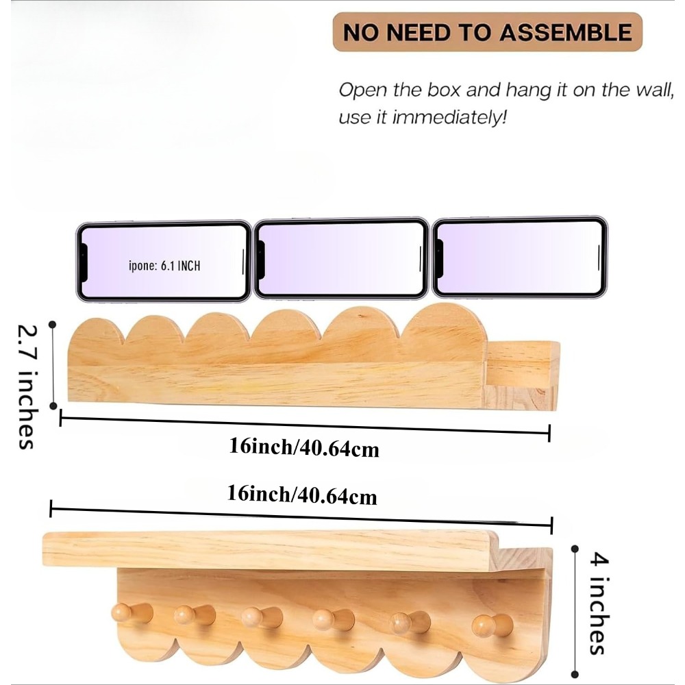 Nursery Book Shelves 3PCS Wood - Baby Nursery Floating Shelves avis et prix
