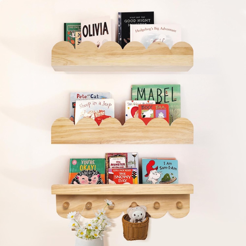 Nursery Book Shelves 3PCS Wood - Baby Nursery Floating Shelves avis et prix