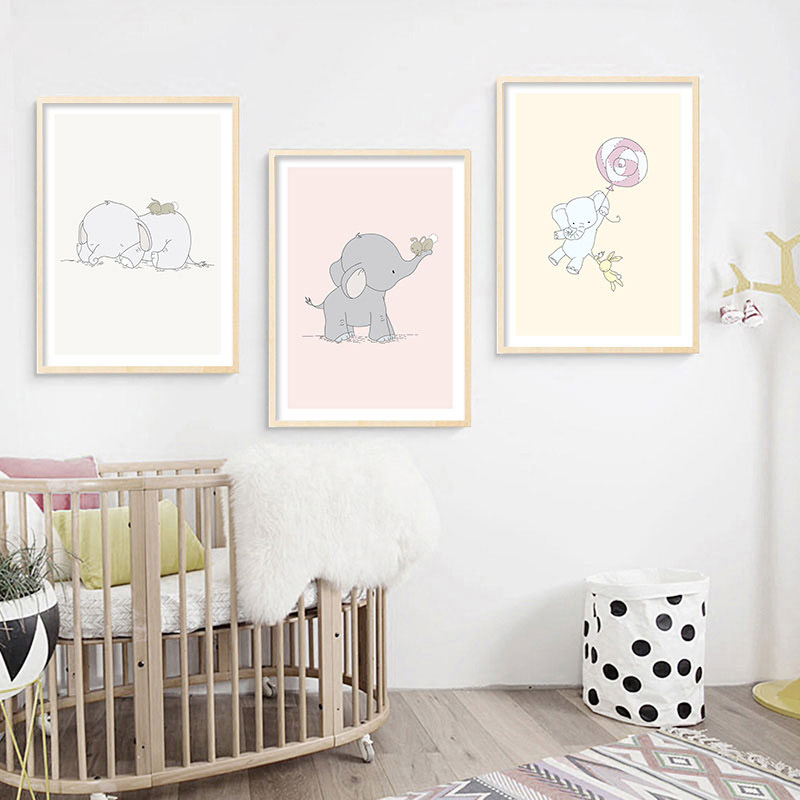 Elephant Nursery Wall Art Canv - Baby Nursery Mirror avis et prix