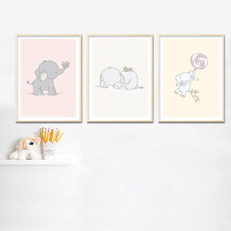 Elephant Nursery Wall Art Canv - Baby Nursery Mirror avis et prix