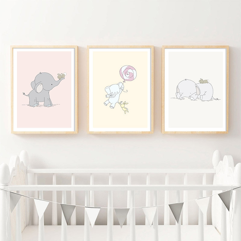Elephant Nursery Wall Art Canv - Baby Nursery Mirror avis et prix