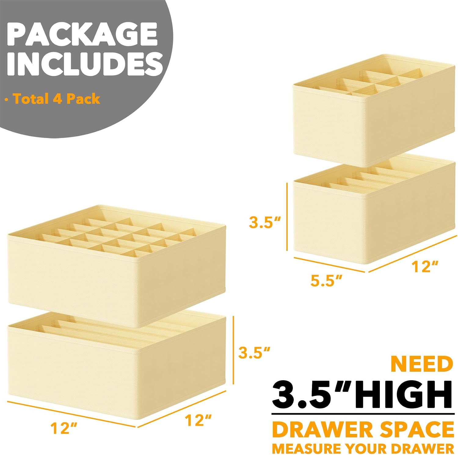 Drawer Organizer 4 Pack with D - Baby Nursery Closet avis et prix