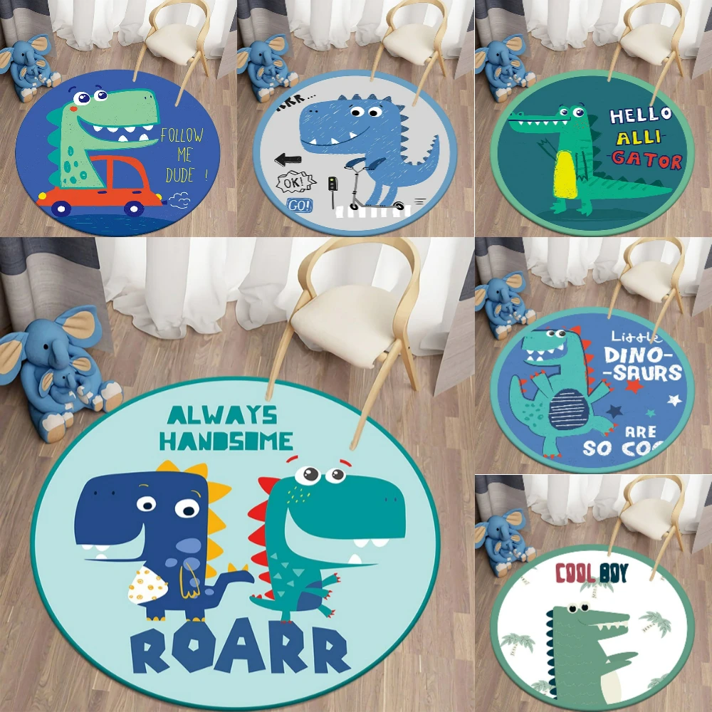 Playful Dinosaur Themed Round  - Soft Rug Nursery avis et prix