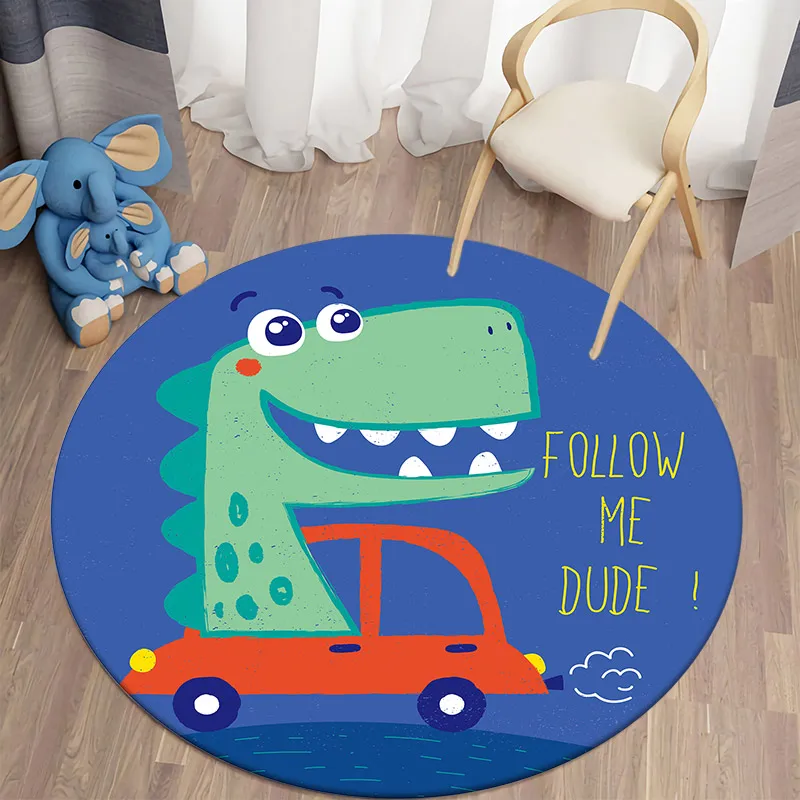 Playful Dinosaur Themed Round  - Soft Rug Nursery avis et prix
