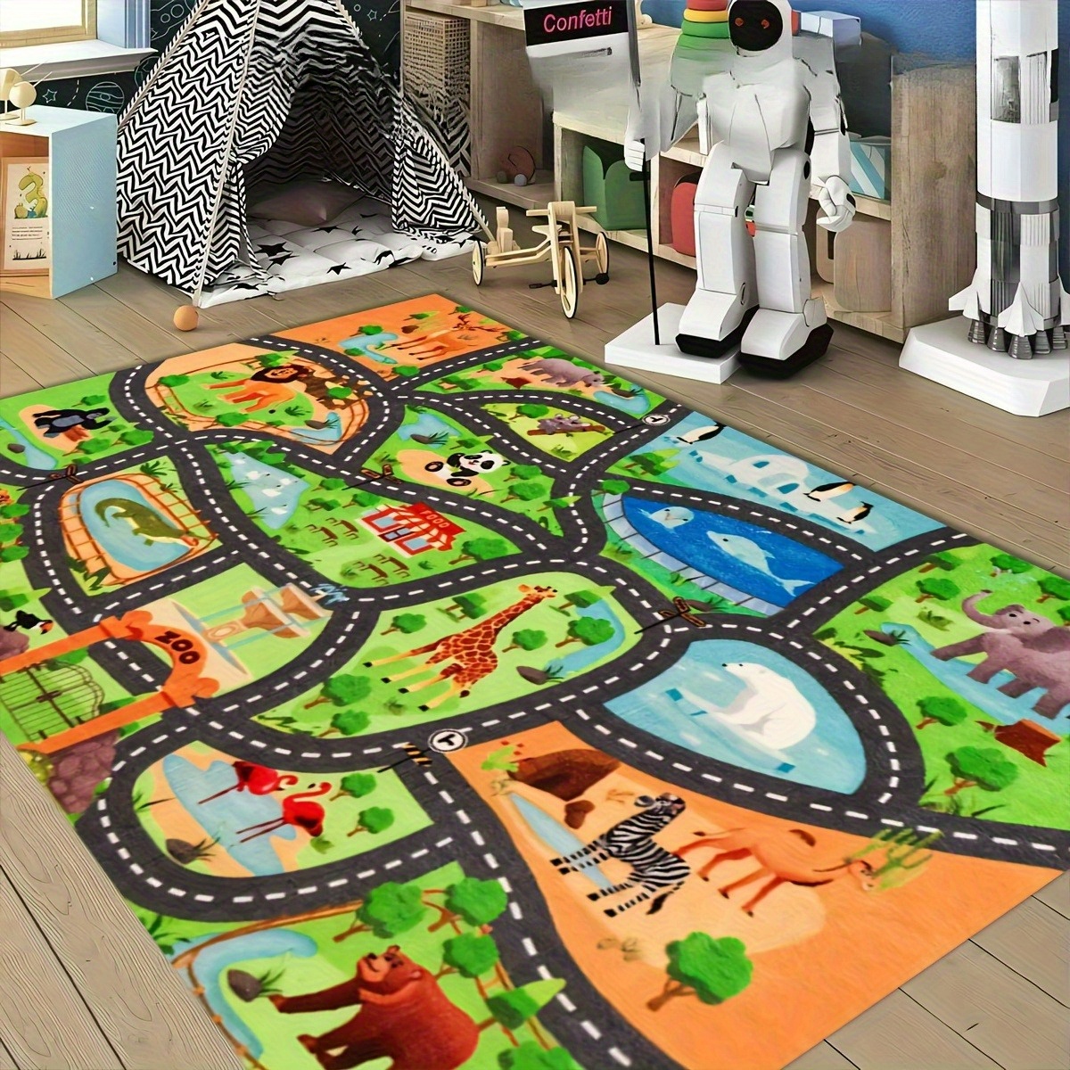 Vibrant Zoo Animal Adventure P - Soft Rug Nursery avis et prix