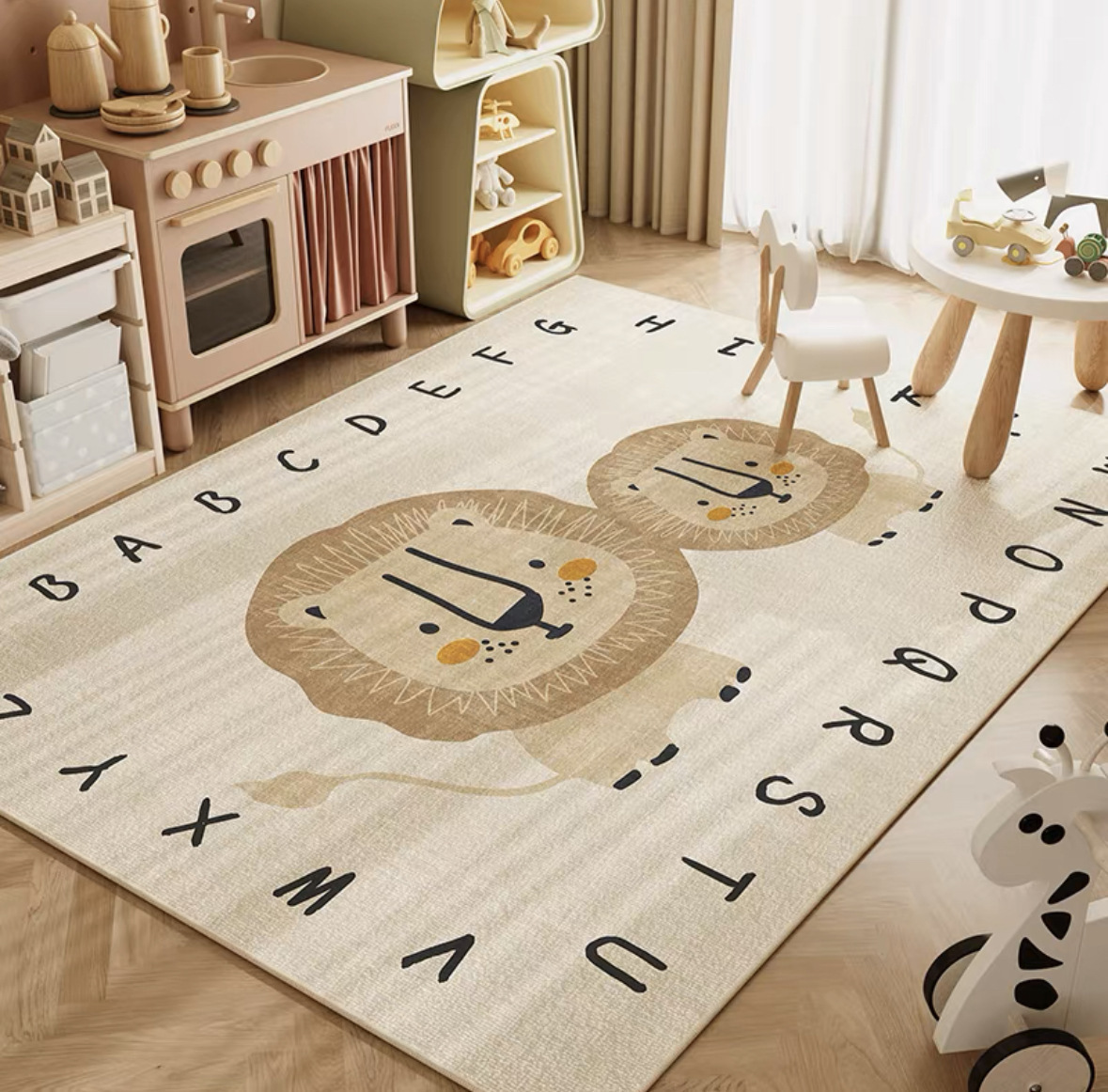 VIKAMA Neutral Cartoon Lion Ba - Soft Rug Nursery avis et prix