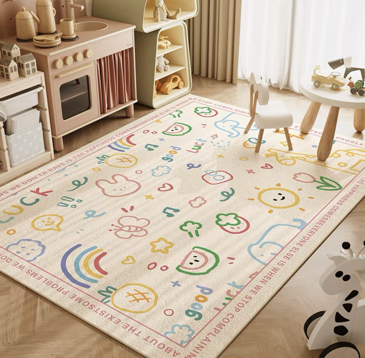 VIKAMA Neutral Cartoon Lion Ba - Soft Rug Nursery avis et prix