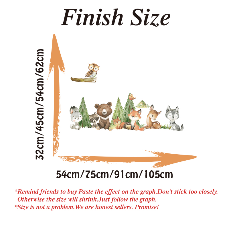Cartoon Watercolor  Forest Ani - Baby Nursery Wall Decor avis et prix