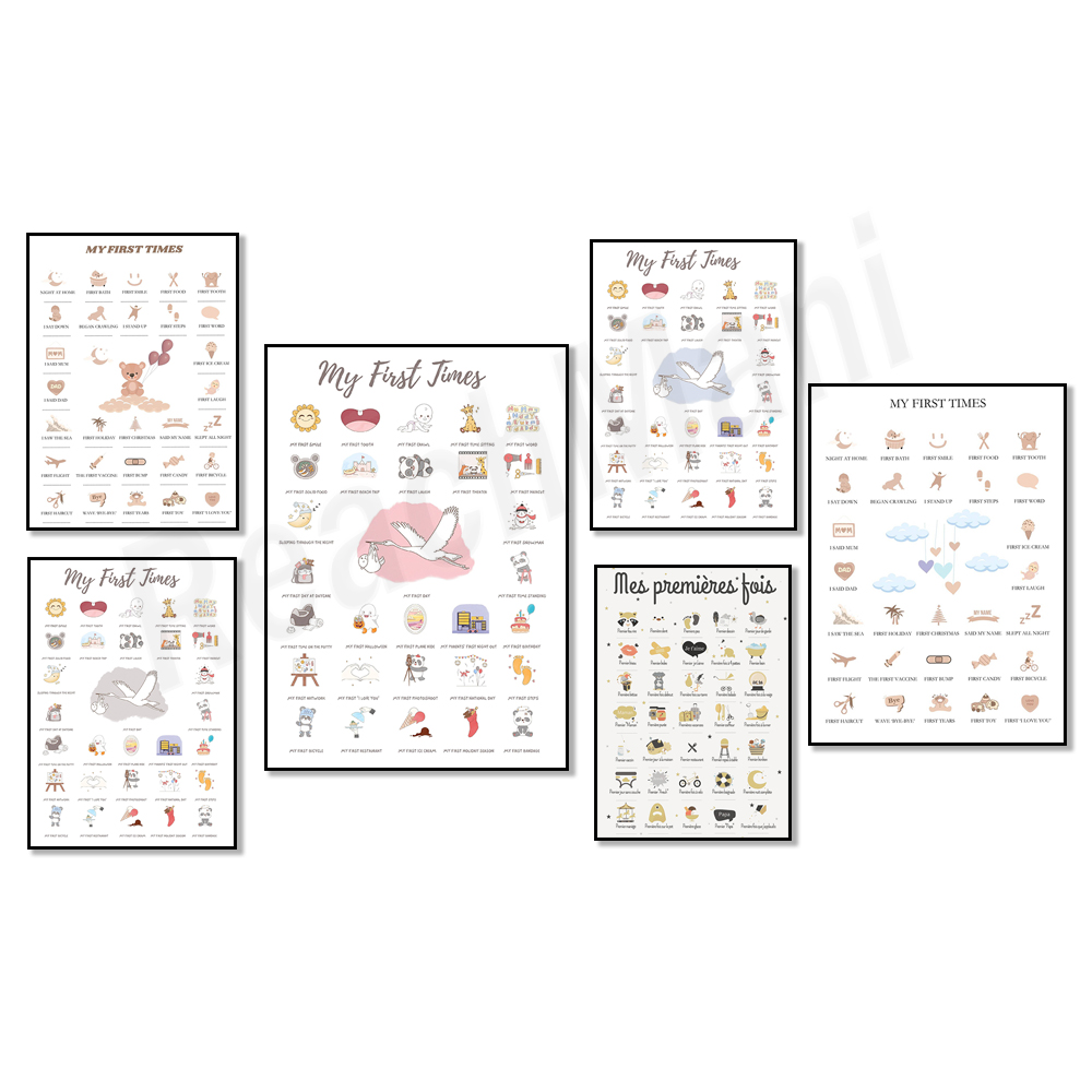 First time baby posters, poste - Baby Nursery Mirror avis et prix