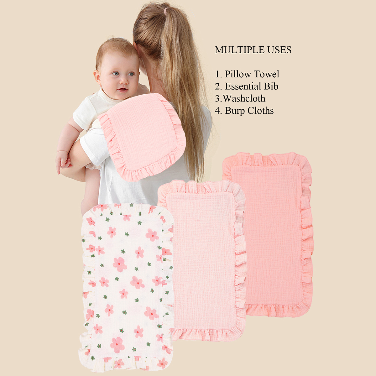3Pcs/Set Soft Muslin Cotton Ga - Baby Nursery Set avis et prix