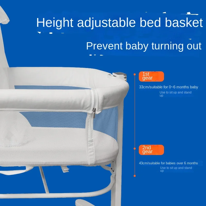 Adjustable Newborn Bassinet wi - Baby Nursery Trolley avis et prix