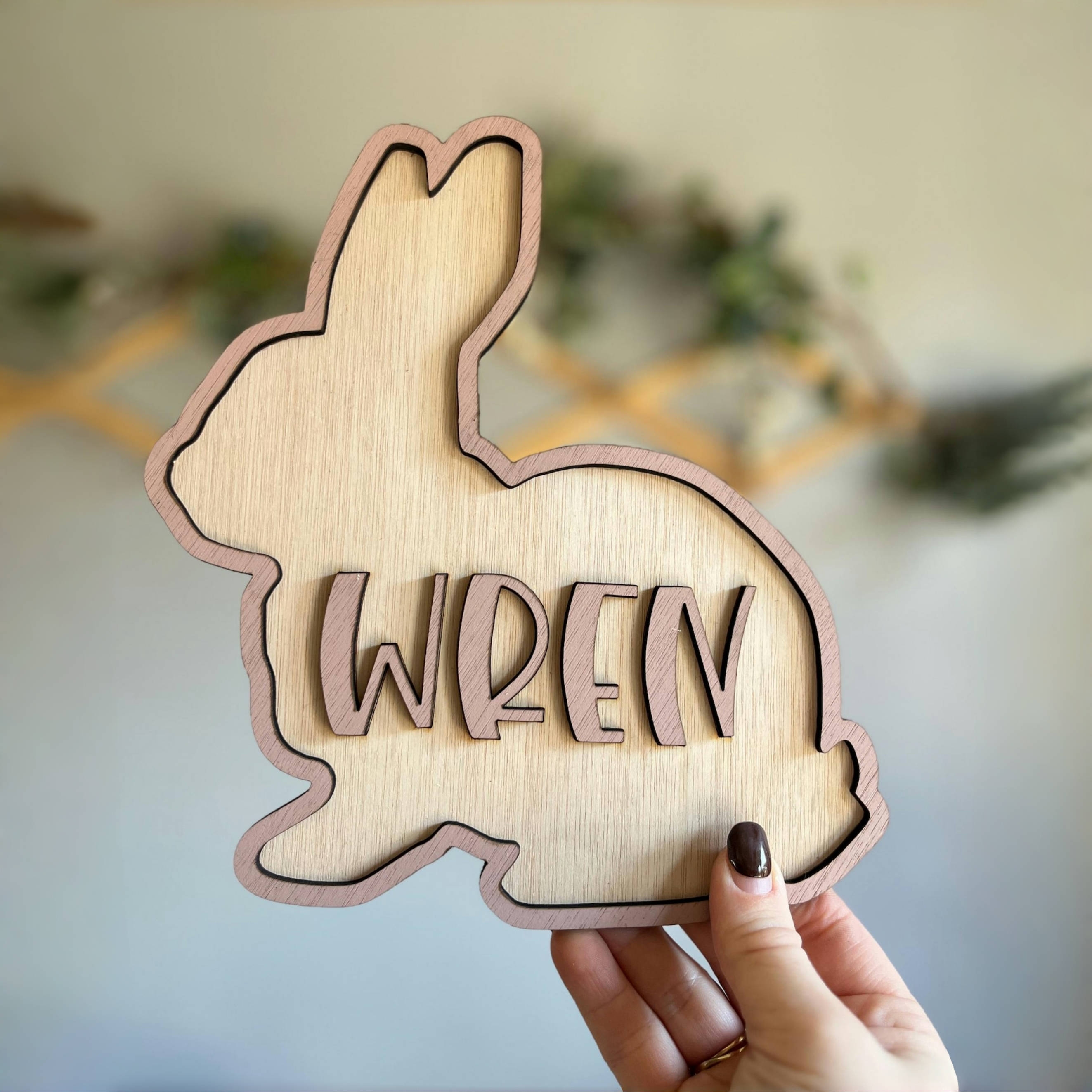 Personalized Bunny Name Wooden - Baby Nursery Wall Decor avis et prix
