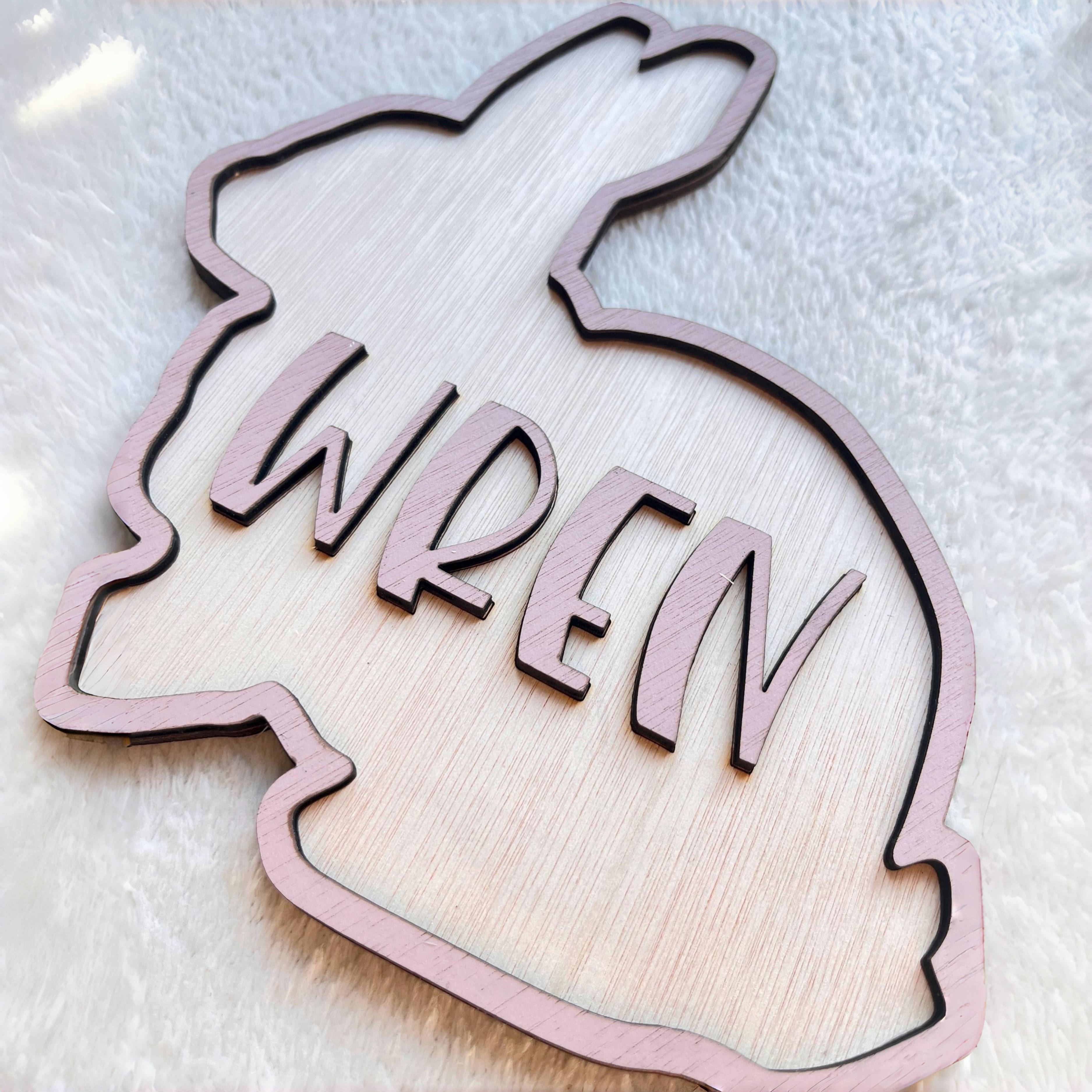 Personalized Bunny Name Wooden - Baby Nursery Wall Decor avis et prix