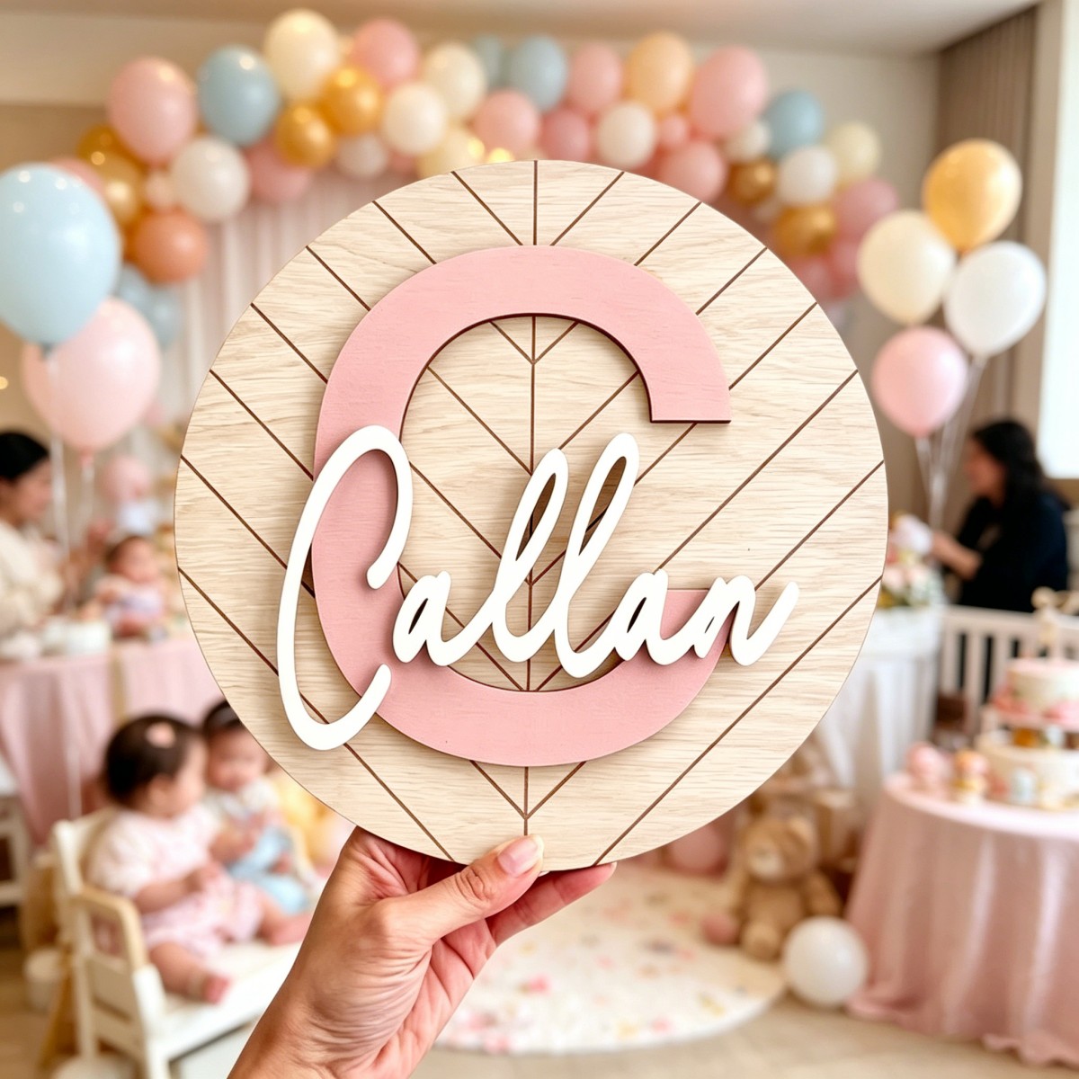 1Pc Custom Round Geometric Woo - Baby Nursery Baby avis et prix
