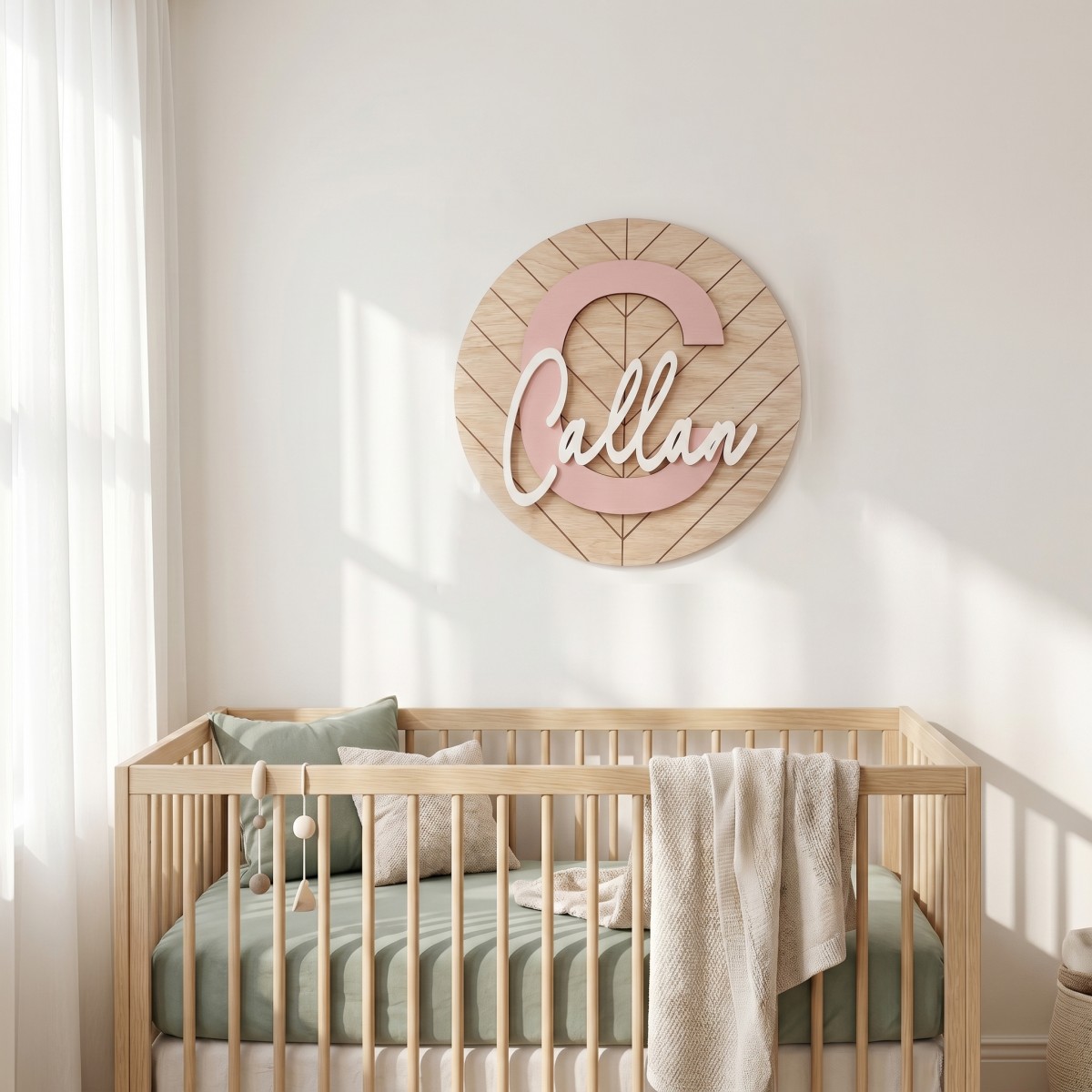 1Pc Custom Round Geometric Woo - Baby Nursery Baby avis et prix