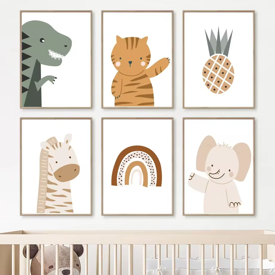 Rainbow Sun Lion Dinosaur Alph - Baby Nursery Mirror avis et prix