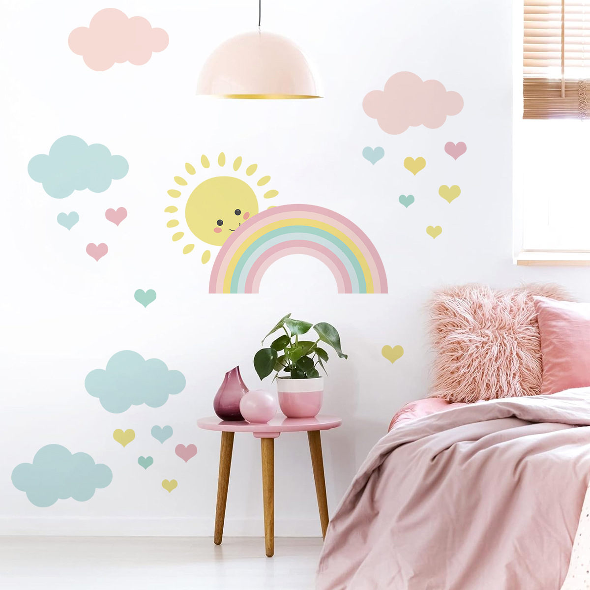 Cartoon Sun Rainbow Clouds Wal - Baby Nursery Accessories avis et prix