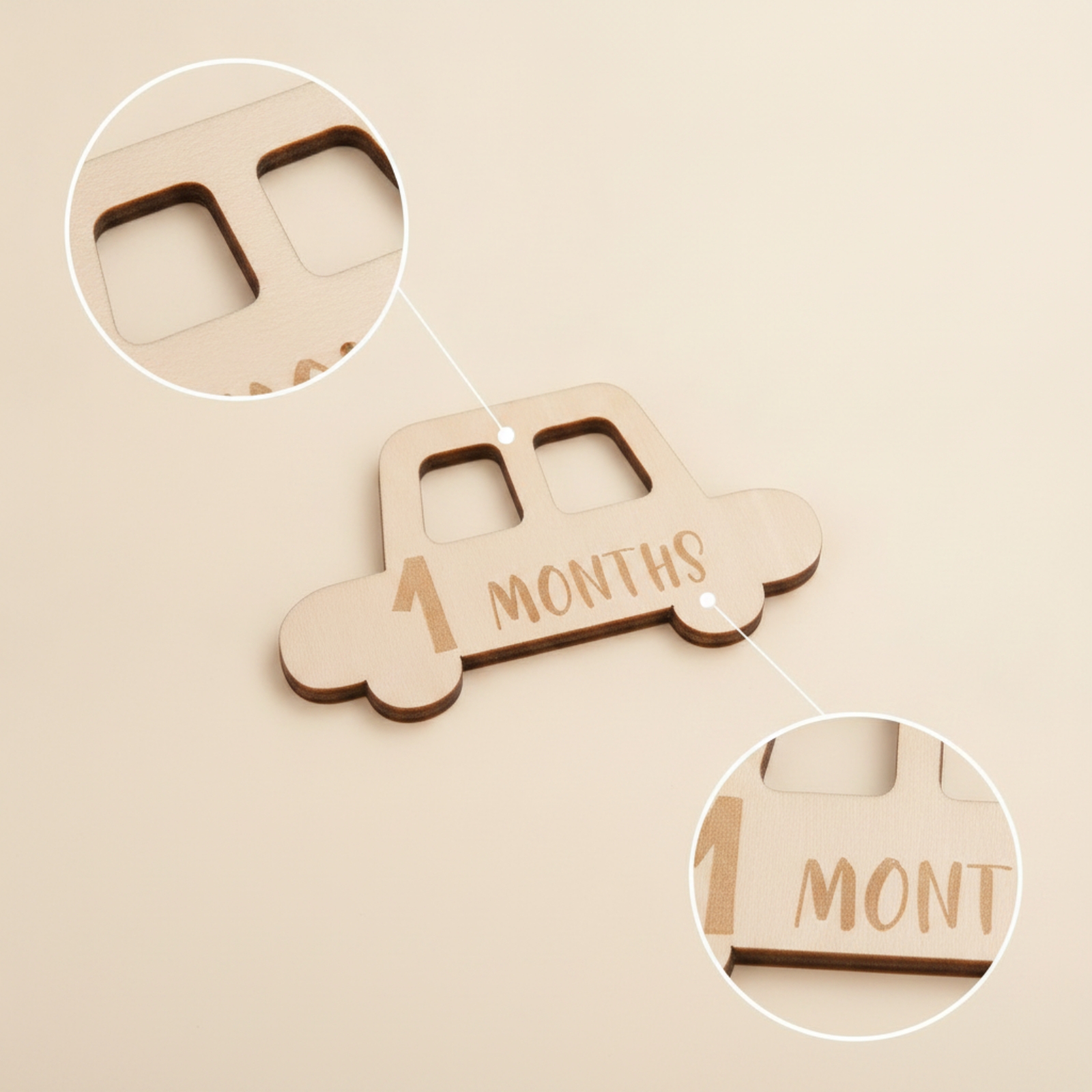 Wooden Car Milestone Plaque Na - Baby Nursery Gender Neutral avis et prix