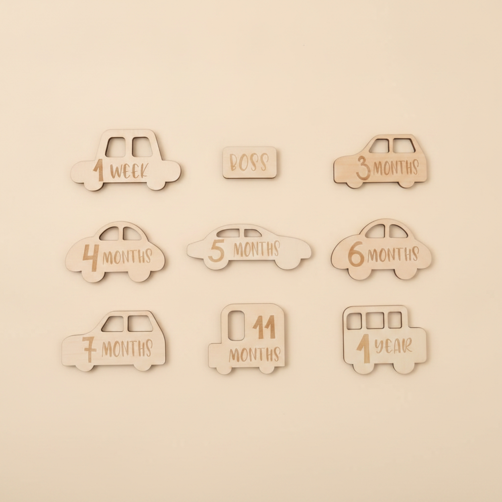 Wooden Car Milestone Plaque Na - Baby Nursery Gender Neutral avis et prix