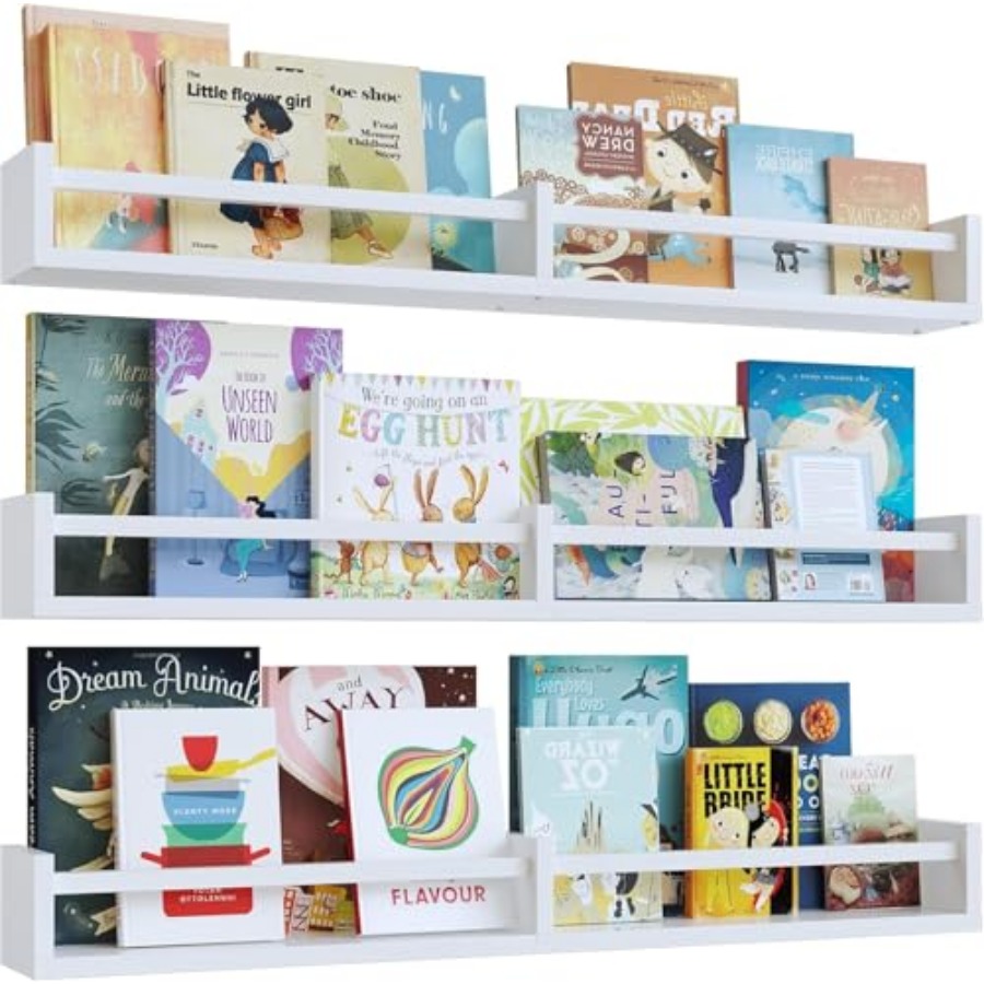 White Nursery Bookshelves, 32I - Baby Nursery Floating Shelves avis et prix