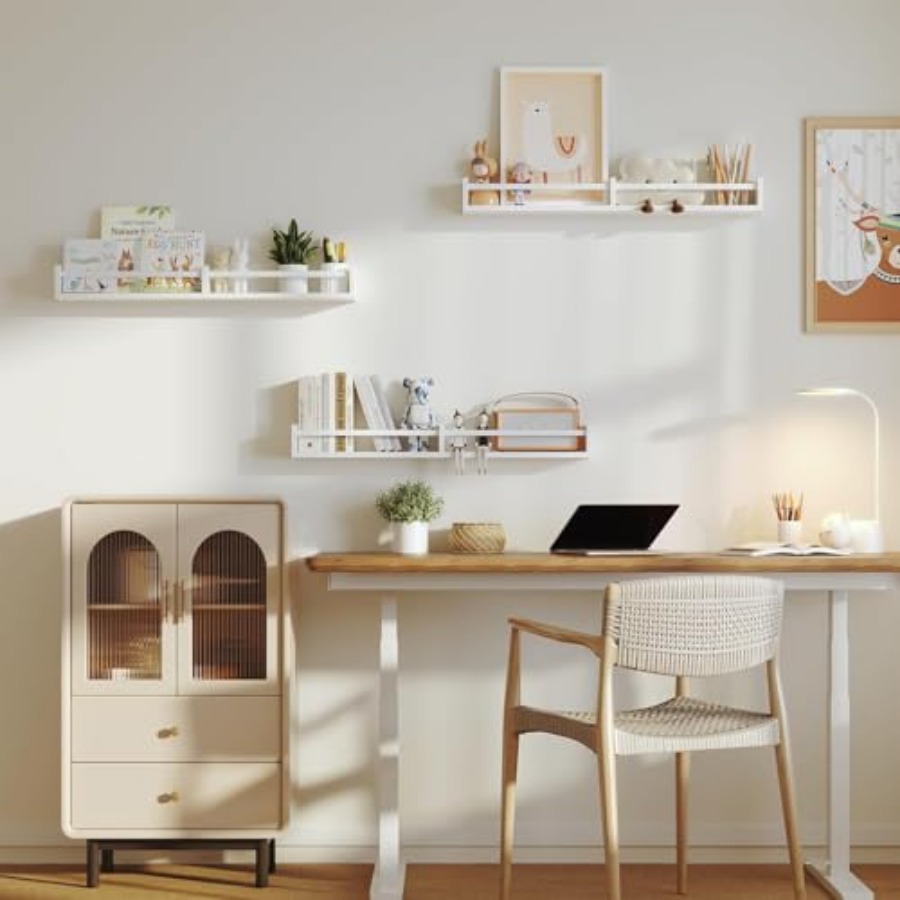 White Nursery Bookshelves, 32I - Baby Nursery Floating Shelves avis et prix