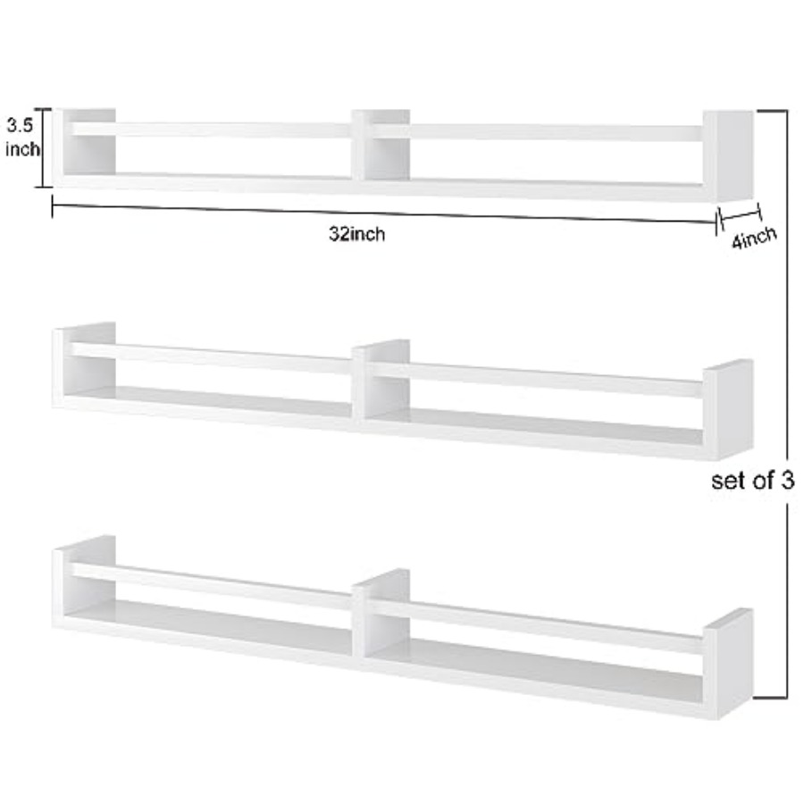 White Nursery Bookshelves, 32I - Baby Nursery Floating Shelves avis et prix