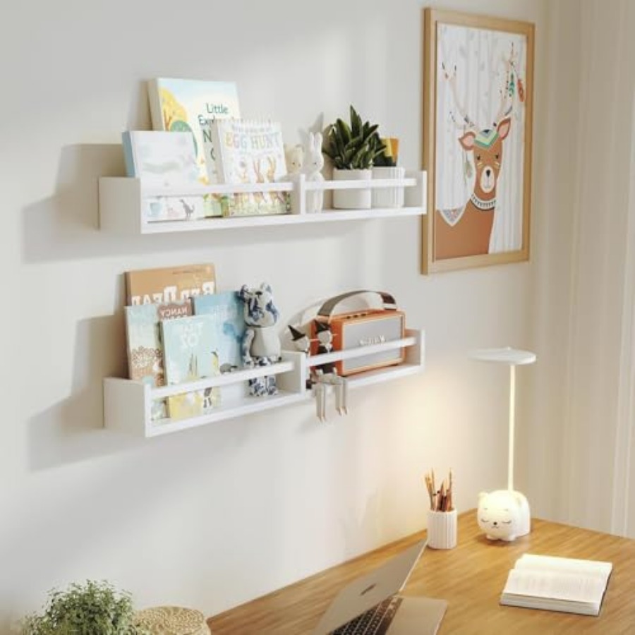 White Nursery Bookshelves, 32I - Baby Nursery Floating Shelves avis et prix