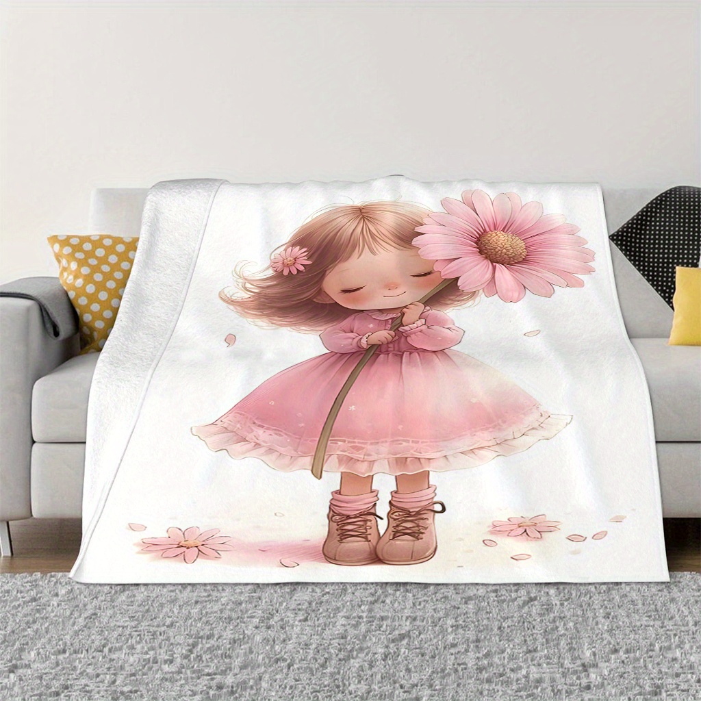 Sweet Floral Cartoon Girl Blan - Baby Nursery Ideas Girl avis et prix