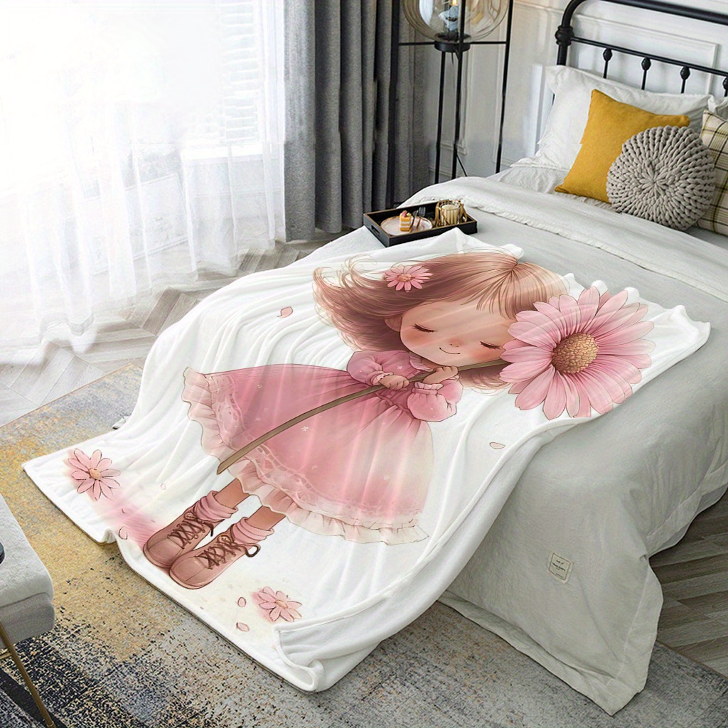 Sweet Floral Cartoon Girl Blan - Baby Nursery Ideas Girl avis et prix