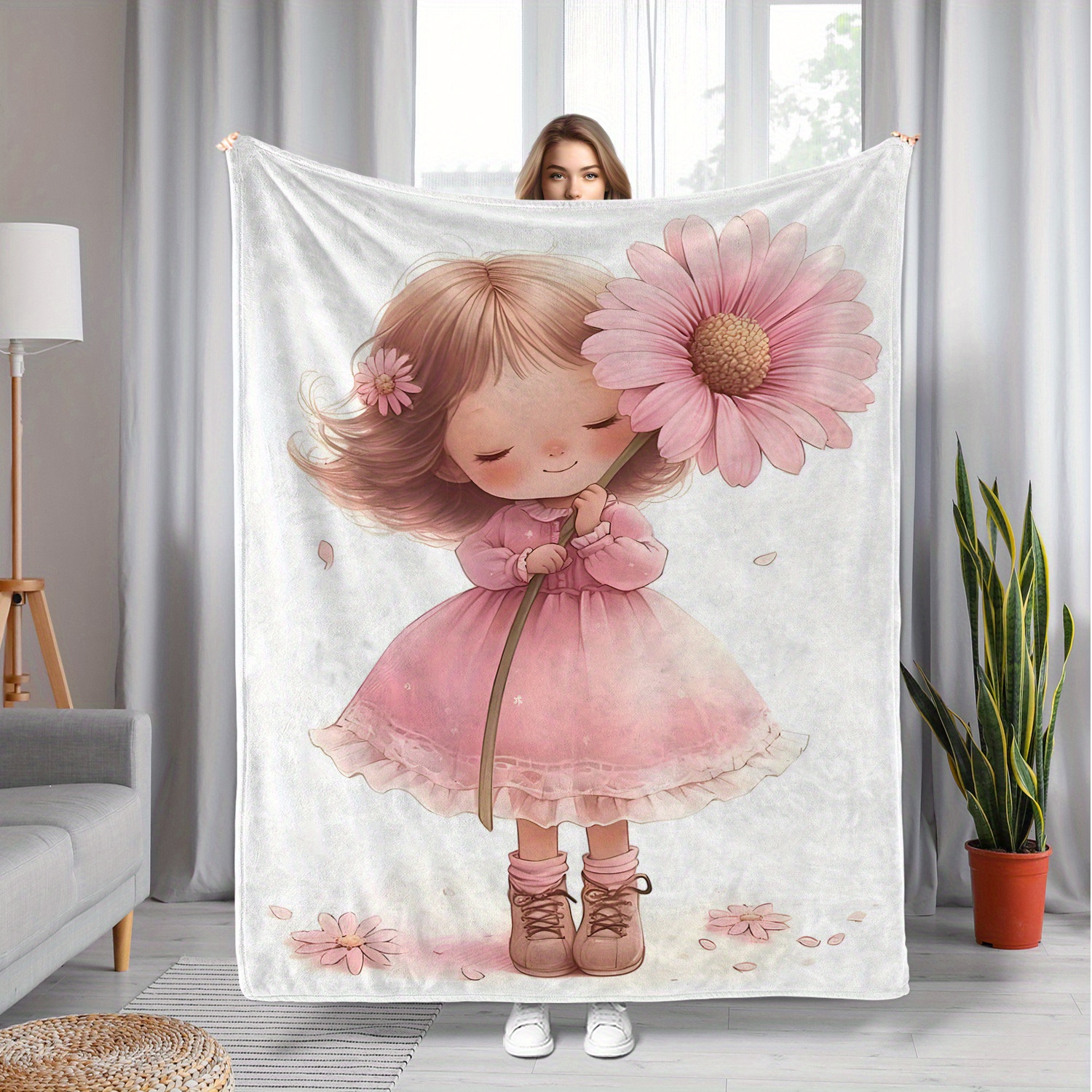Sweet Floral Cartoon Girl Blan - Baby Nursery Ideas Girl avis et prix