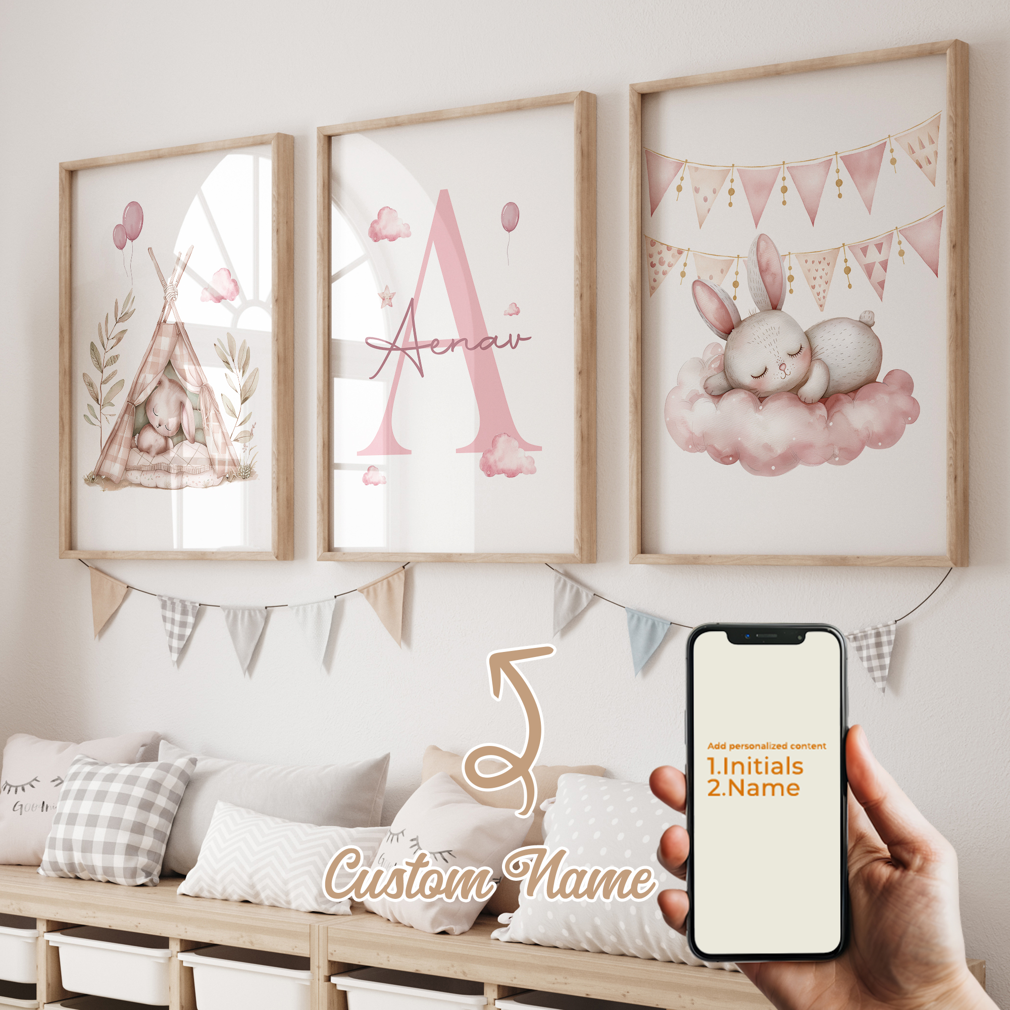 3pcs Personalized Custom Name  - Baby Nursery Prints avis et prix
