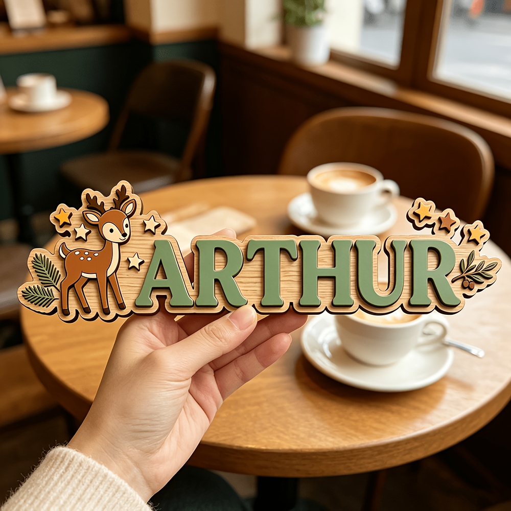 Custom Deer & Star Wooden Name - Baby Nursery Baby avis et prix