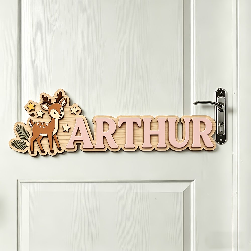 Custom Deer & Star Wooden Name - Baby Nursery Baby avis et prix