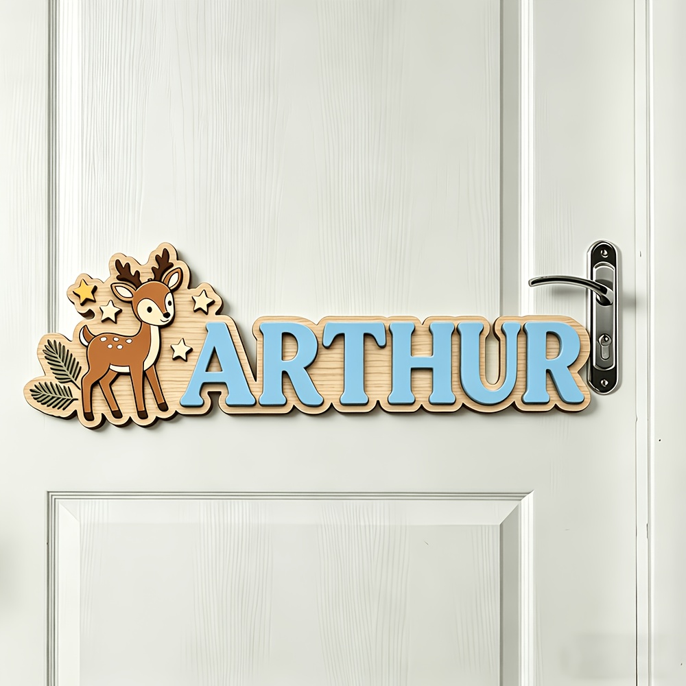 Custom Deer & Star Wooden Name - Baby Nursery Baby avis et prix