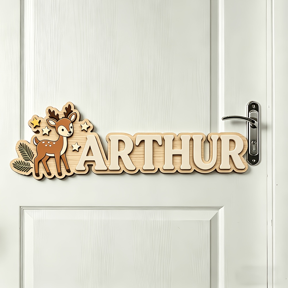 Custom Deer & Star Wooden Name - Baby Nursery Baby avis et prix