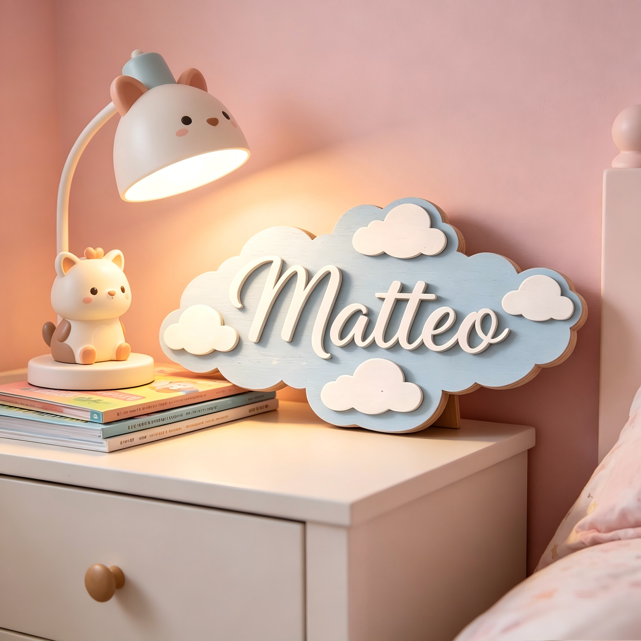1Pc Custom Light blue clouds W - Baby Nursery Baby avis et prix
