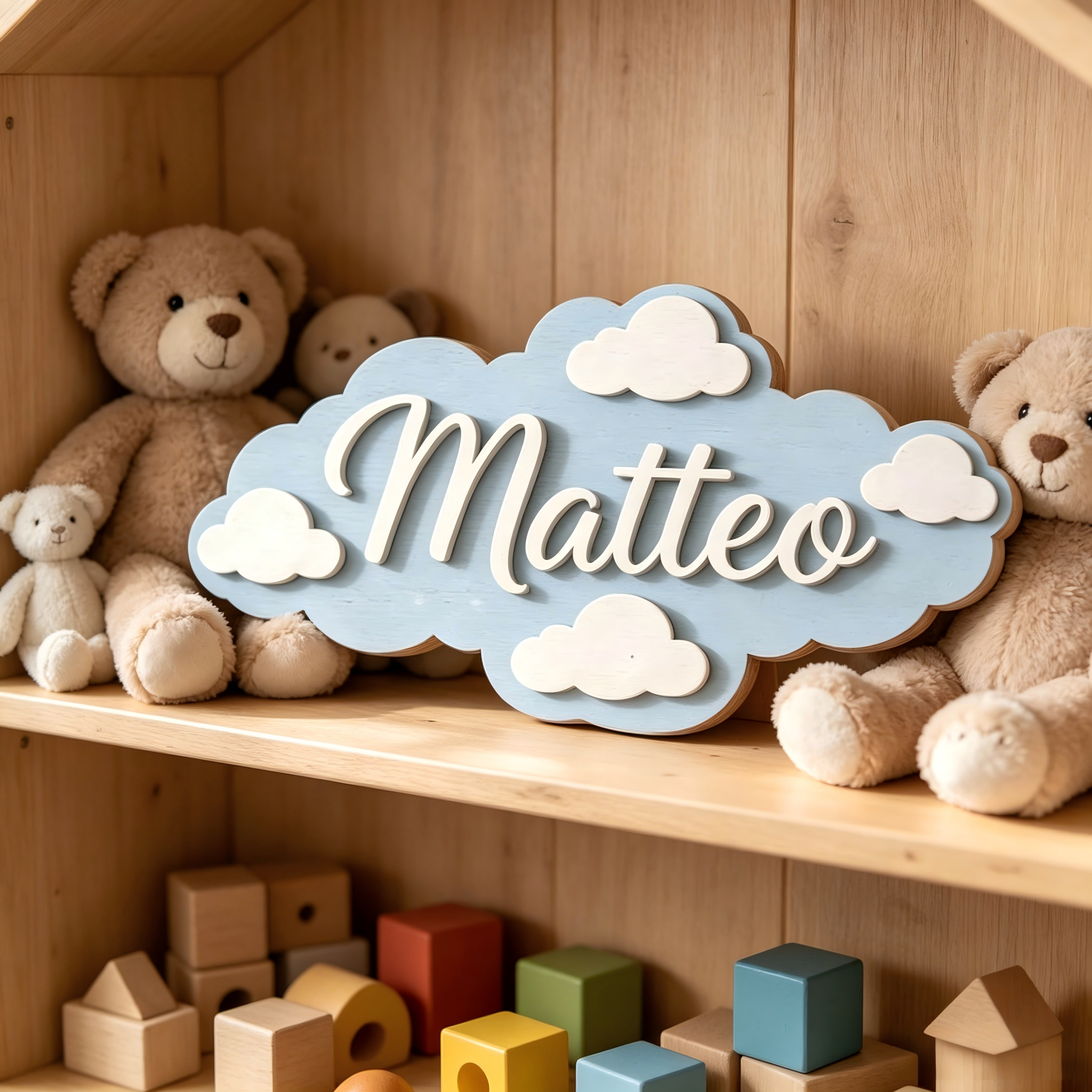 1Pc Custom Light blue clouds W - Baby Nursery Baby avis et prix