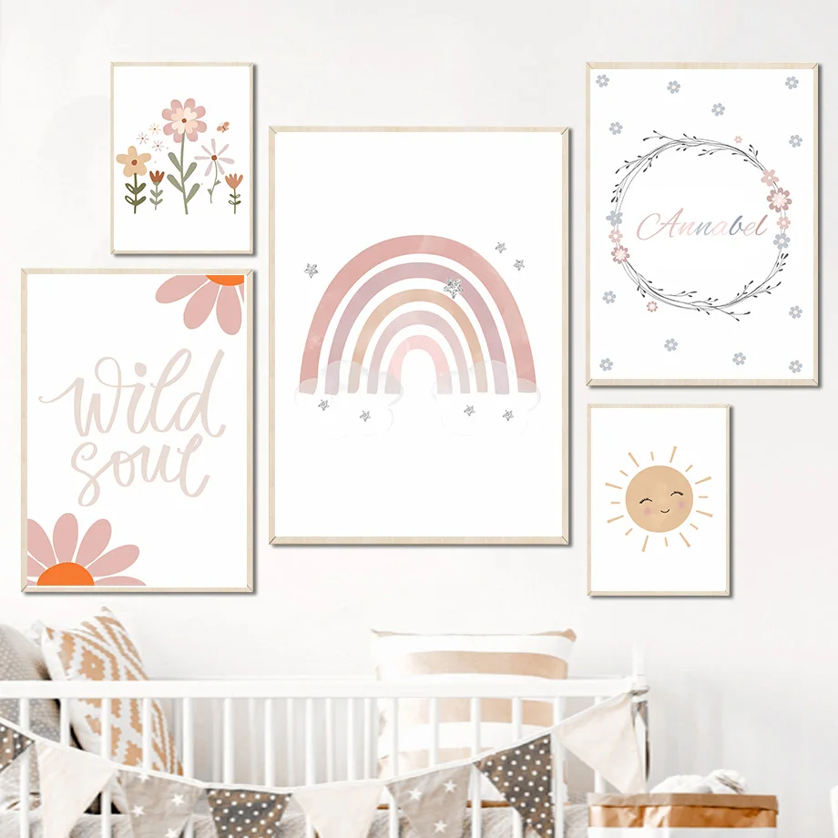 Boho Rabbit Flower Sun Rainbow - Baby Nursery Mirror avis et prix