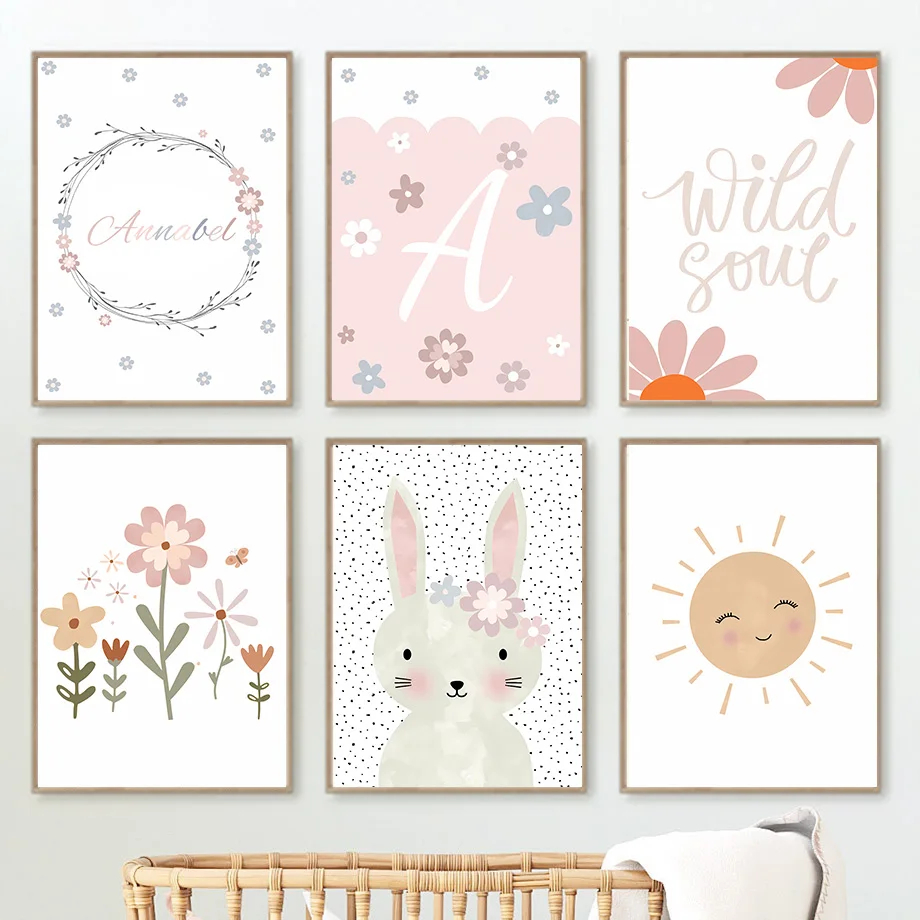 Boho Rabbit Flower Sun Rainbow - Baby Nursery Mirror avis et prix