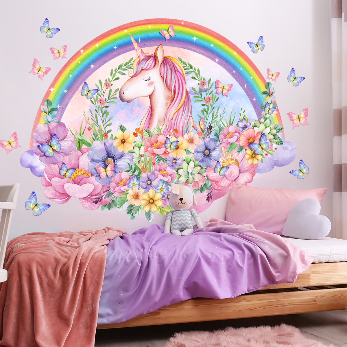 Large Unicorn Vinyl Child Wall - Baby Nursery Ideas Girl avis et prix