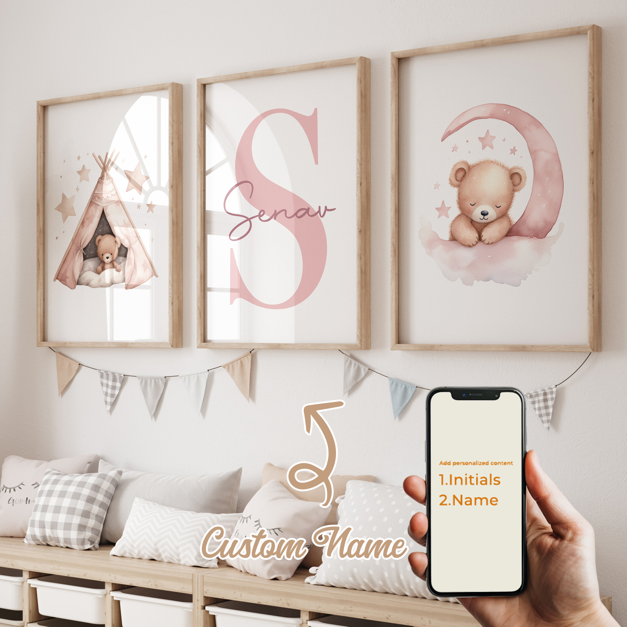 3pcs Personalized Custom Name  - Baby Nursery Prints avis et prix