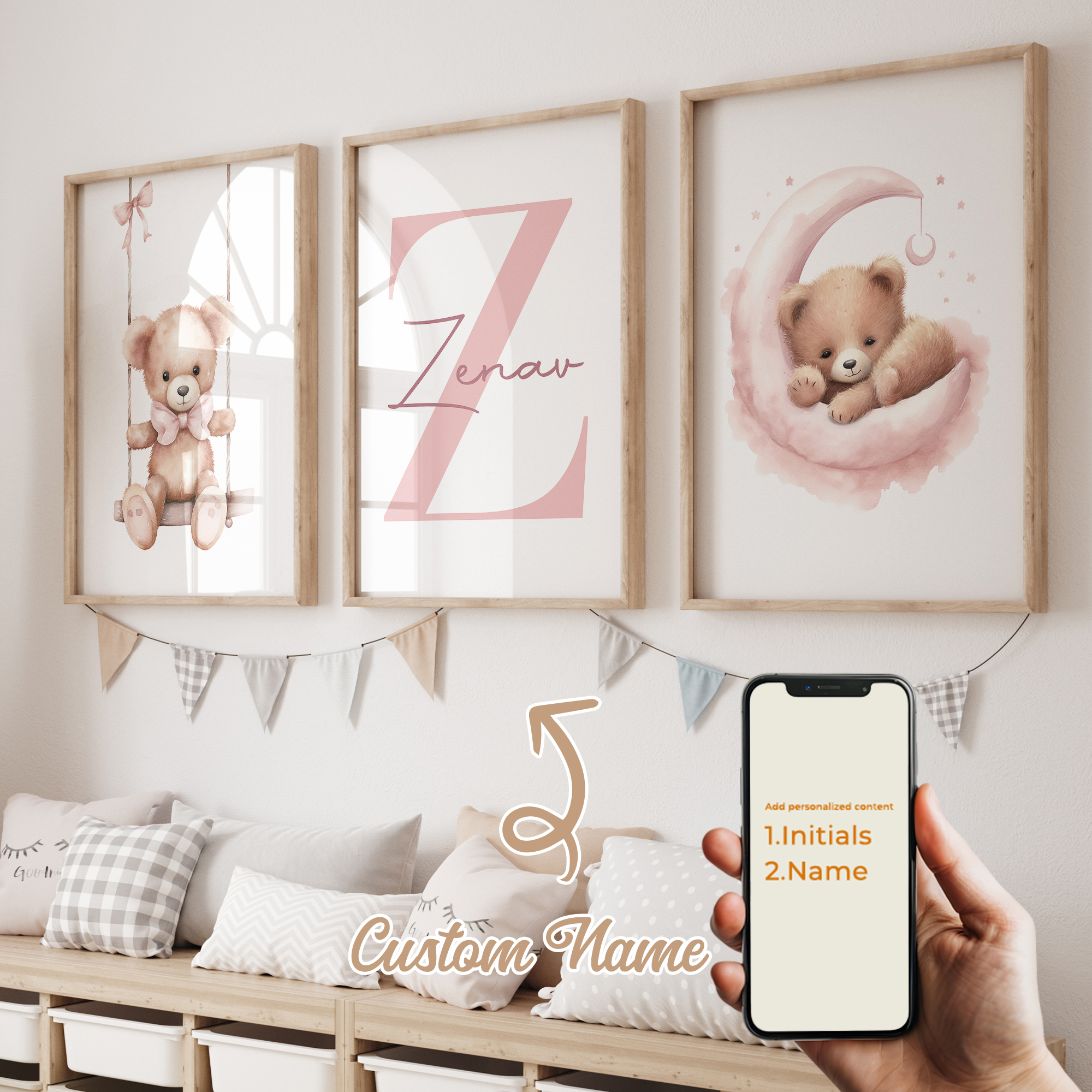 3pcs Personalized Custom Name  - Baby Nursery Prints avis et prix