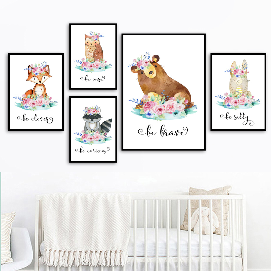 Cartoon Fox Deer Rabbit Baby A - Baby Nursery Mirror avis et prix