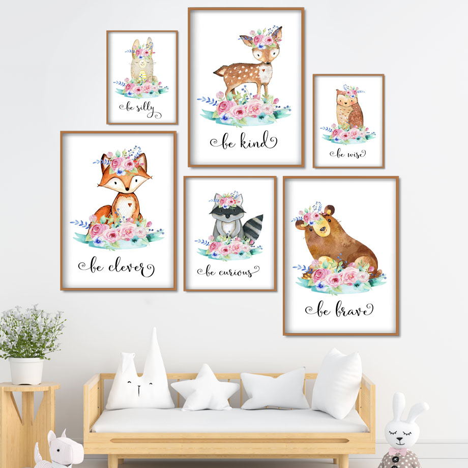 Cartoon Fox Deer Rabbit Baby A - Baby Nursery Mirror avis et prix