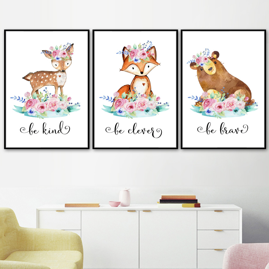 Cartoon Fox Deer Rabbit Baby A - Baby Nursery Mirror avis et prix