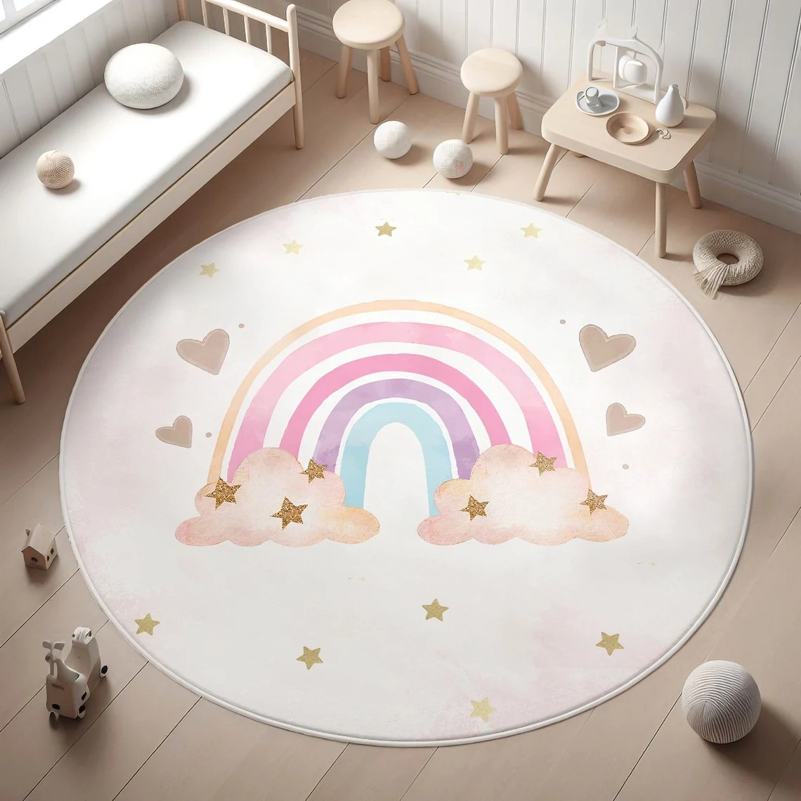 Rainbow Kids Rug,Heart Rainbow - Soft Rug Nursery avis et prix