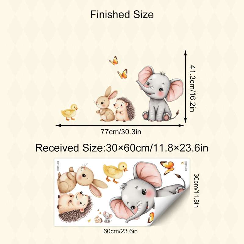 Cartoon Animal Wall Sticker -  - Baby Nursery Wall Decor avis et prix